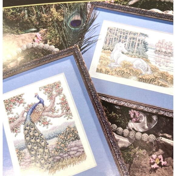 Teresa Wentzlers Petites Peacock & Unicorn Cross-Stitch Book - Picture 1 of 3